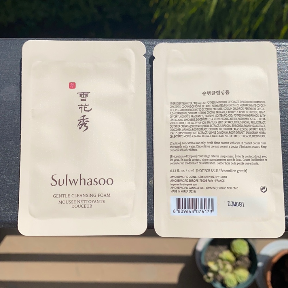 NWT 2 Sulwhasoo Gentle Cleansing Foam Sample Size MADE IN KOREA🇰🇷